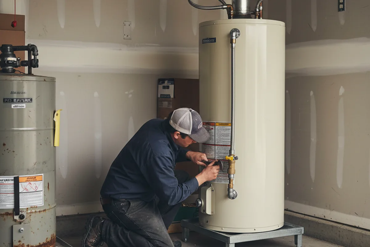 Water heater and shutoff valve replacement in Mounds